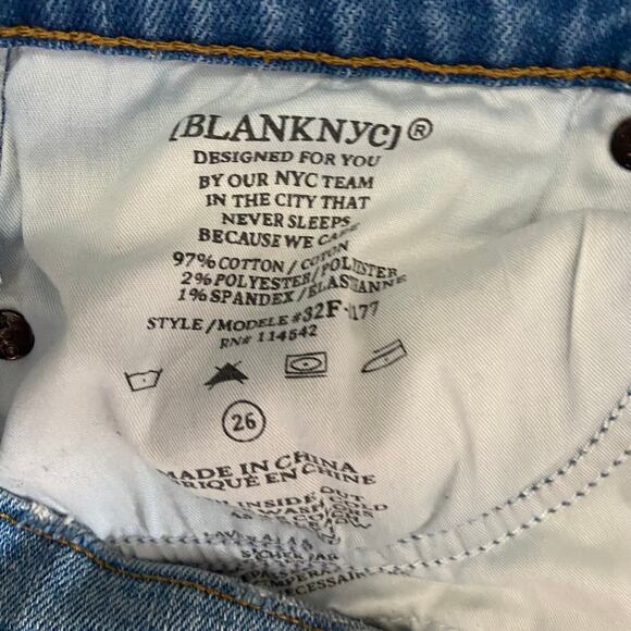 Blank NYC Frayed Hem Mini Skirt Denim Ruffle Raw Hem Asymmetrical Jean Skirt 26 - Picture 13 of 14